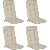 Beautissu Flair HL, 120x50x8cm, Natur, 4er Set, Gartenstuhlauflage, Outdoor