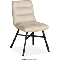 Omg Design Esszimmerstuhl "Bowie", toffee, schwarz, toffee, B:49,5cm H:88cm T:66,5cm, Polyester, Stühle, Esszimmerstuhl, Esszimmerstuhl, pflegeleichter Bezug