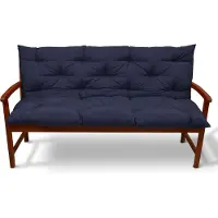 Beautissu Flair BR Bankauflage, 100x50x50cm, Dunkelblau, Gartenbank Kissen