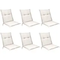 Beautissu Base NL Niedriglehner Auflage, 100x50x6cm, Natur, 6er Set, Outdoor