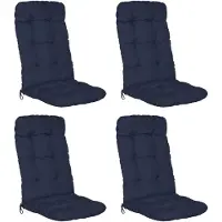 Beautissu Flair HL, 120x50x8cm, Dunkelblau, 4er Set, Gartenstuhlauflage, Outdoor