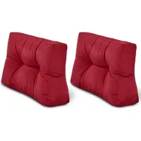 Beautissu ECO Style, 60x40x10cm, Rot, 2er Set, Gartenkissen, Rückenkissen