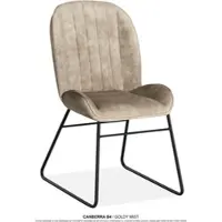 Omg Design Esszimmerstuhl "Canberra", mist, schwarz, mist, B:51cm H:93,5cm T:63cm, Polyester, Stühle, Esszimmerstuhl, Esszimmerstuhl, pflegeleichter Samtvelour Bezug