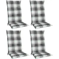 Beautissu Sunny MK, 120x50x6cm, Mintgrün kariert, 4er Set, Gartenstuhlauflage