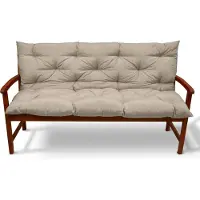 Beautissu Flair BR Bankauflage, 120x50x10cm, Natur, Gartenbank Kissen, Outdoor