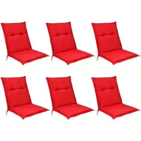 Beautissu Base NL Niedriglehner Auflage, 100x50x6cm, Rot, 6er Set, Outdoor