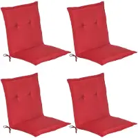 Beautissu Loft NL Niedriglehner Auflage, 100x50x6cm, Rot, 4er Set, Outdoor
