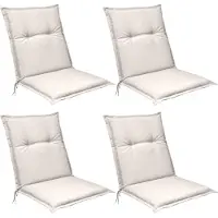 Beautissu Base NL Niedriglehner Auflage, 100x50x6cm, Natur, 4er Set, Outdoor