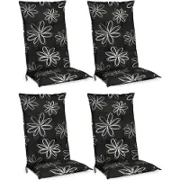Beautissu Flores, 120x50x6cm, Mit Ornamenten, 4er Set, Gartenstuhlauflage
