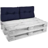 Beautissu ECO Style, 60x40x10cm, Dunkelblau, 2er Set, Gartenkissen, Rückenkissen