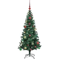 vidaXL Künstlicher vorbeleuchteter Weihnachtsbaum Grün 150 cm