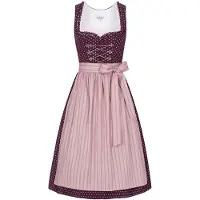 Nübler Dirndl NÜBLER "Dirndl midi Thea", Damen, Gr. 38, EURO, lila (beere), Obermaterial: 100% Baumwolle CO., Kleider Dirndl