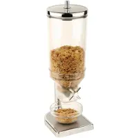 Aps FRESH+EASY Cerealienspender, Lagerbehälter und Spender für Frühstückscerealien, Deckelfarbe: silber, single