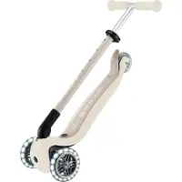 Globber GO-UP ACTIVE LIGHTS ECO – 3 in 1 Dreirad, Laufrad und Scooter, 120/80 mm, 3-rädrig, höhenverstellbar, kokos weiß