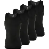 Mustang Unterhemd "Unterhemd 4er Pack", Herren, Gr. XXL, N-Gr, schwarz, Obermaterial: 100% Baumwolle CO., Unterhemden Unterhemd