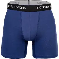 Scotch & Soda Boxershorts "Boxershort Solid Cotton Stretch 3er Pack", Herren, Gr. M, bunt (schwarz, blau, grau), Obermaterial: 95% Baumwolle CO. 5% Elasthan EL., Unterhosen Boxershorts