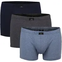 Götzburg Boxershorts GÖTZBURG "Boxershort 3er Pack", Herren, Gr. XL, blau (blau, grau), Obermaterial: 95% Baumwolle CO. 5% Elasthan EL., Unterhosen Boxershorts