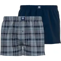 Ceceba Webboxer "Web-Boxershorts 2er Pack", Herren, Gr. 3XL, blau, Obermaterial: 97% Baumwolle CO. 3% Elasthan EL., Unterhosen Webboxer