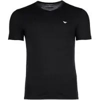 Emporio Armani für Herren. EM000392_AF14132 Set 2 T-Shirts zum Entspannen aus elastischem Strick mit schwarzem V-Ausschnitt (XL), Heimtextil