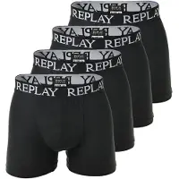 Replay Boxershorts "Boxershort 4er Pack", Herren, Gr. M, schwarz, Obermaterial: 95% Baumwolle CO. 5% Elasthan EL., Unterhosen Boxershorts