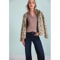 Street One Kapuzenfleecejacke mit Kapuze mit Kapuze und Leo-Allover-Print