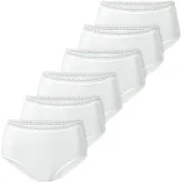 Schiesser Damen Midi-Slips, 6er Pack - 6Pack Midi, Stretch Cotton, uni