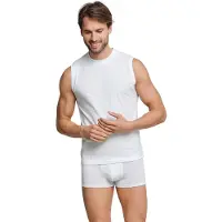 Schiesser Herren Unterhemden, 4er Pack - "Essentials", Muscleshirt, Rundhals, Baumwolle