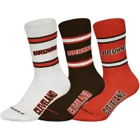 NFL 1100000002199 "Socken 3Pack Crew Socks 3er Pack", Herren, Gr. 43-46, bunt (cleveland brauns), Obermaterial: 58% Baumwolle CO. 39% Polyester PES. 3% Elasthan EL., Socken 1100000002199