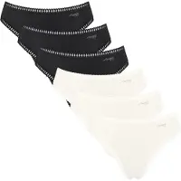 Sloggi Slip "Slip GO Crush High leg C6P 6er Pack", Damen, Gr. XXL, bunt (schwarz, weiß), Obermaterial: 95% Baumwolle CO. 5% Elasthan EL., Unterhosen Slip