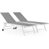 HABITAT ET JARDIN 2er-Set Sonnenliegen aus gestepptem Textilene und Aluminium "Jolia" - Phoenix - Maulwurf