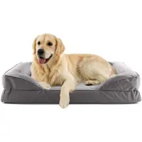 Lumaland Hundebett In-& Outdoor L 110x75x9cm grau Hundebett Hundekissen Gr. L 110x75 cm Indoor Outdoor Bezug waschbar, für Schlafen & Ruhen von Hunden