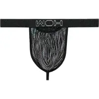 WOH Herren G-String - Pure Seduction, Glitzer, Spitze, einfarbig Schwarz / S