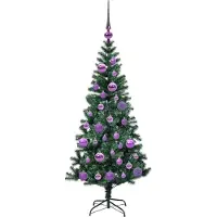 vidaXL Künstlicher vorbeleuchteter Weihnachtsbaum Grün 120 cm