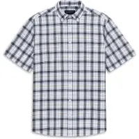 Bugatti Kurzarmhemd , Herren, Gr. XL, Normalgrößen, 320, hellblau, Canvas, 100% Baumwolle, unifarben, normal, Hemden Kurzarmhemd, Modern Fit mit einem Karo-Muster