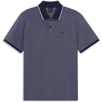 Bugatti Poloshirt , Herren, Gr. L, blau (390, marine), 100% Baumwolle, unifarben, normal, ohne Ausschnitt, Shirts Poloshirt, Modern Fit mit dezenter Stickerei