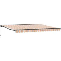 vidaXL Manuell einziehbare Markise Orange, Grau, Blau, Weiß 5 x 3,5 m
