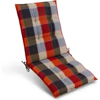 Beautissu Sun-NL Niedriglehner Auflage, 100x50x8cm, Orange-beige kariert