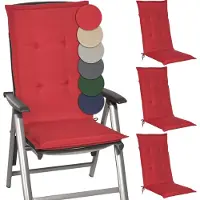 Beautissu Loft HL, 120x50x6cm, Rot, 4er Set, Gartenstuhlauflage, Outdoor