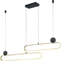 TRIO LED-Pendelleuchte - Schwarz - Messing - Metall - 1-flammig - 138 x 150 cm - dimmbar