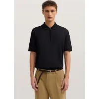 Bugatti Poloshirt , Herren, Gr. 3XL, 290, schwarz, 50% Baumwolle, 50% Polyester, unifarben, normal, ohne Ausschnitt, Shirts Poloshirt, mit kurzem Reißverschluss