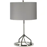 Elstead Lighting Elstead Vicenza Tischleuchte E27 Nickel weiß poliert Grau