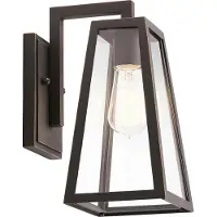 Kichler Wandleuchte Delison E27 40W IP44 Aluminium Bronze gerieben, Glas B:16.5cm Ø16.5cm dimmbar