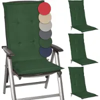 Beautissu Loft HL, 120x50x6cm, Dunkelgrün, 4er Set, Gartenstuhlauflage, Outdoor