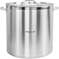 Markenlos Hoher Cateringtopf mit Deckel Mega-M PRO 98l Ø 50 cm x H 50 cm N