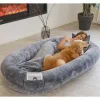 OEM Orthopädisches Hundebett groß mit hohem Rand 175x100 cm Plüsch