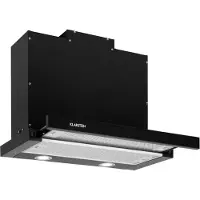 Klarstein Mariana - Flachschirmhaube, , Umluft & Abluft, LED-Beleuchtung, Drucktasten, Unterbau-Dunstabzugshaube, 500 m³/h, 60 cm, schwarz