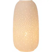 Lucide Tischleuchte Flores, Ø 17,5 cm, Porzellan, weiß, E14