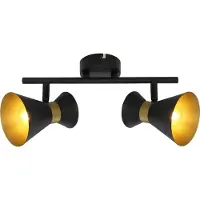 REALITY IMPORT Deckenleuchte Breda, schwarz-gold, 2xE14, 40W, Metall, Abmessungen: 16x32x10cm, IP20, Marke: Reality