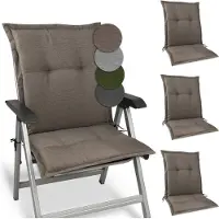 Beautissu HighLux NL Niedriglehner Auflage, 105x50x7cm, Taupe, 4er Set, Outdoor