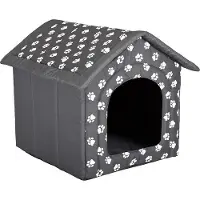 Markenlos Hundehütte für mittelgroße Hunde - mit herausnehmbarem Dach - 60 x 55 x 60 cm - grafit mit weißen Beinen